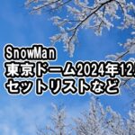 SnowMan 2024/12/15 東京ドーム セトリと日程