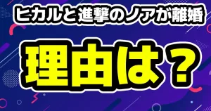 ヒカルと進撃のノアが離婚、理由は？